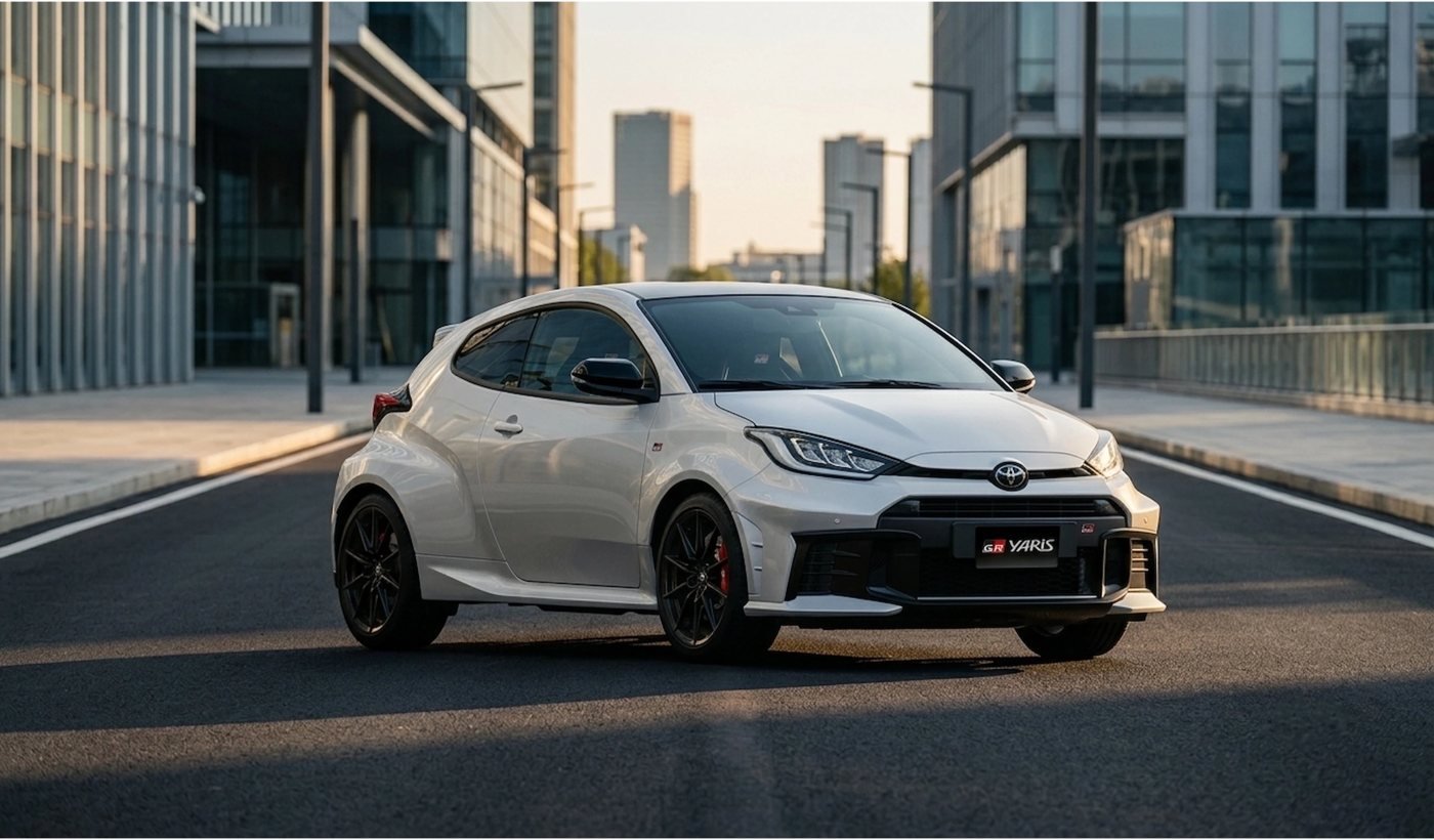 Toyota GR Yaris blanco 3 4 frontal