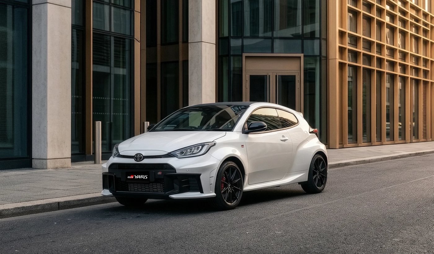 Toyota GR Yaris blanco lateral 3 4