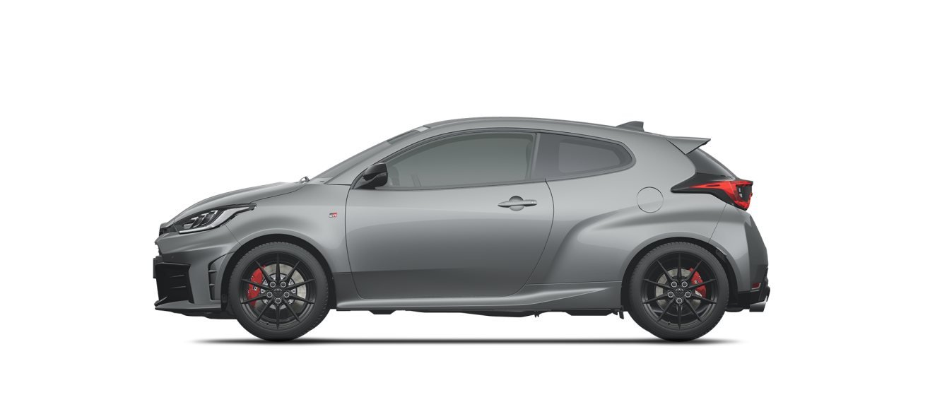 Toyota GR Yaris — color gris perlado lateral